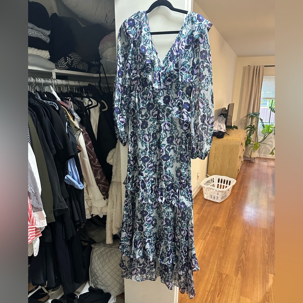 Amur blue ruffle long dress - 0